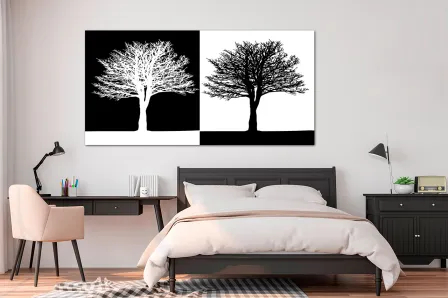 Quadro Black and White Trees