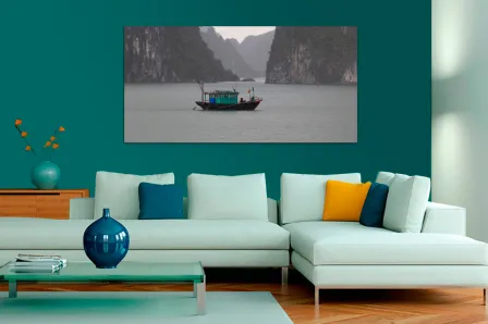 Quadro Embarcação e Natureza 