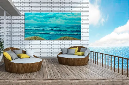 Quadro Ondas a Pincel 