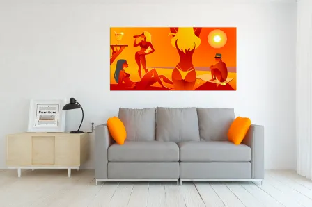 Quadro Amigos na Praia