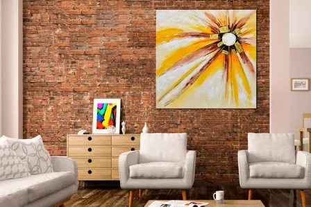 Pintura abstrata em flash laranja