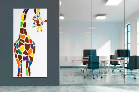 Quadro de girafa engraçada