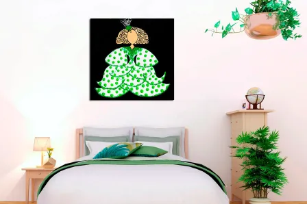 Pintura de menina flamenca verde
