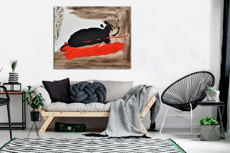 Pintura abstrata vermelha