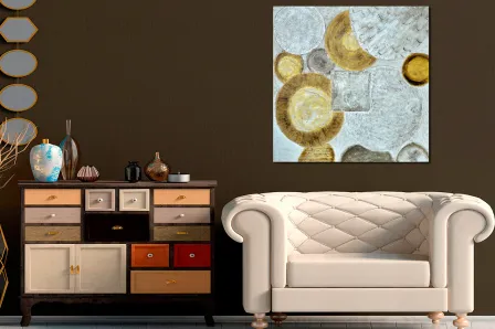 Quadro de medalhões texturizada