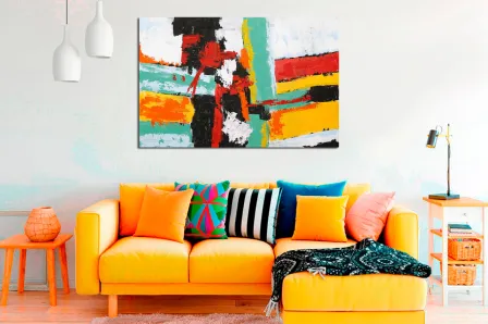 Pintura abstrata de cores