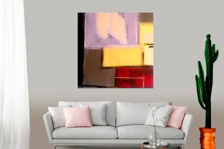 Pintura quadrada abstrata