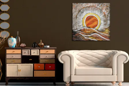 Quadro abstrata medalhão