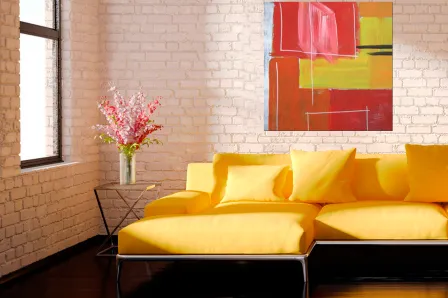 Pintura abstrata em vermelho