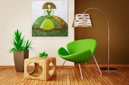 Quadro verde da menina