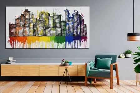 Pintura moderna da cidade