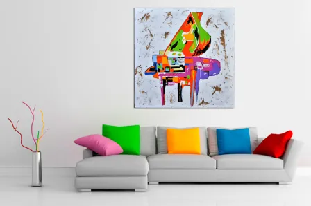 Pintura de piano a cores