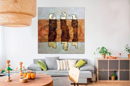 Pintura quadrada abstrata