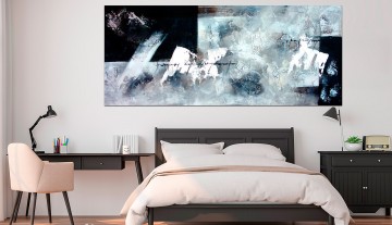 Pintura abstrata em preto e branco