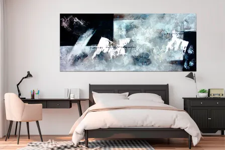 Pintura abstrata em preto e branco