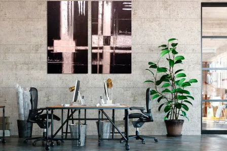 Pintura abstrata díptica