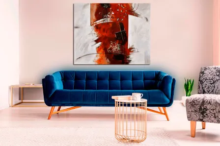 Pintura abstrata laranja