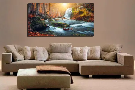 Quadro Pintura de paisagem idilica