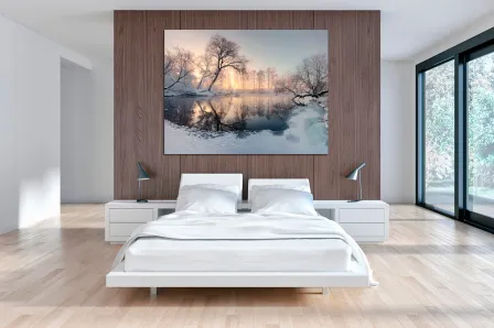 Pintura de paisagem com neve