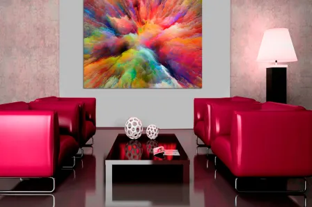 Pintura de explosões de cores