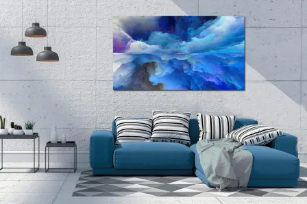 Pintura de nuvens azuis abstratas