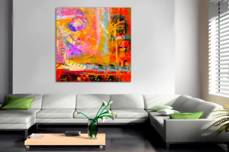 Pintura quadrada abstrata