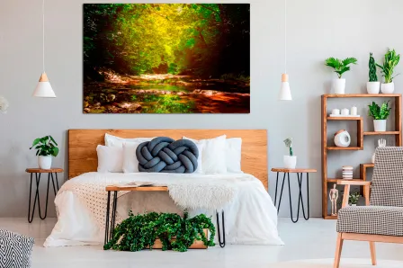 Pintura de paisagem florestal