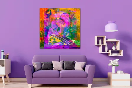 Pintura quadrada abstrata