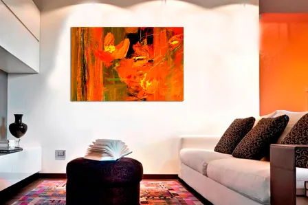 Pintura abstrata laranja