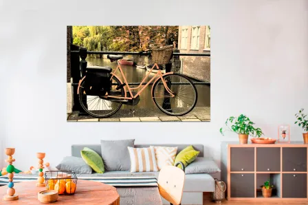 Quadro de bicicleta na ponte
