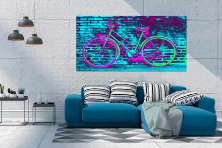 Quadro de bicicleta turquesa