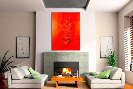 Pintura abstrata vermelha