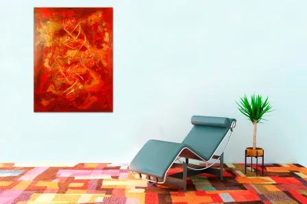 Pintura abstrata vermelha