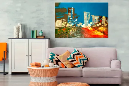 Pintura de paisagem abstrata