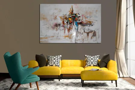 Pintura de flores abstratas