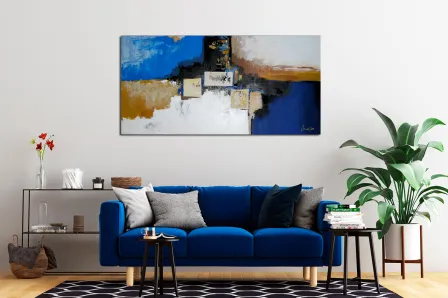 Pintura abstrata azul