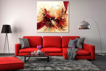 Pintura abstrata vermelha