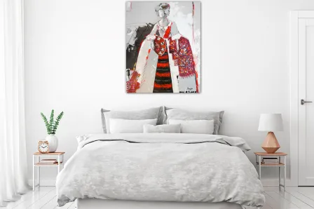 Pintura de fã menina