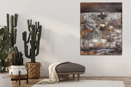 Pintura abstrata em marrom