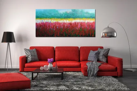 Campo de flores pintando