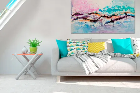 Pintura abstrata de espuma