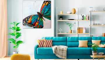 Pintura de borboleta azul