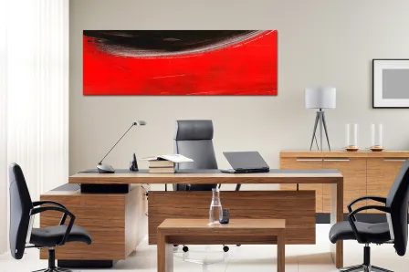 Pintura abstrata em vermelho