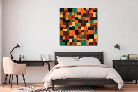 Pintura abstrata de quadrados