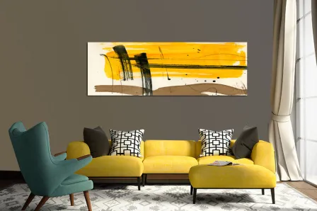 Pintura abstrata amarela