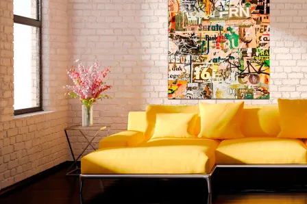 Pintura mural abstrata