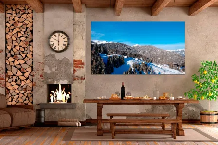 Pintura de paisagem com neve