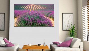 Pintura de paisagem lavanda