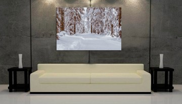 Pintura de paisagem com neve