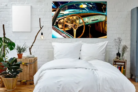 Quadro de carro clássico azul